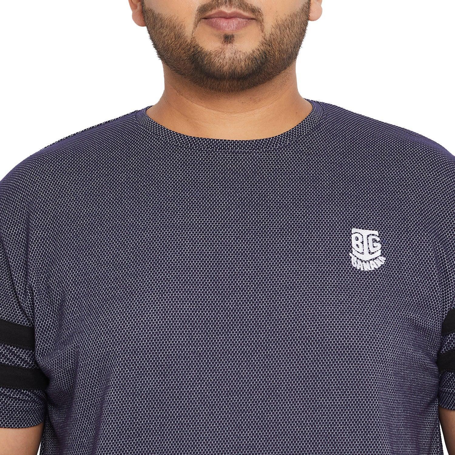 Men Plus Size Link Jacquard Round Neck Tshirt - Image 6