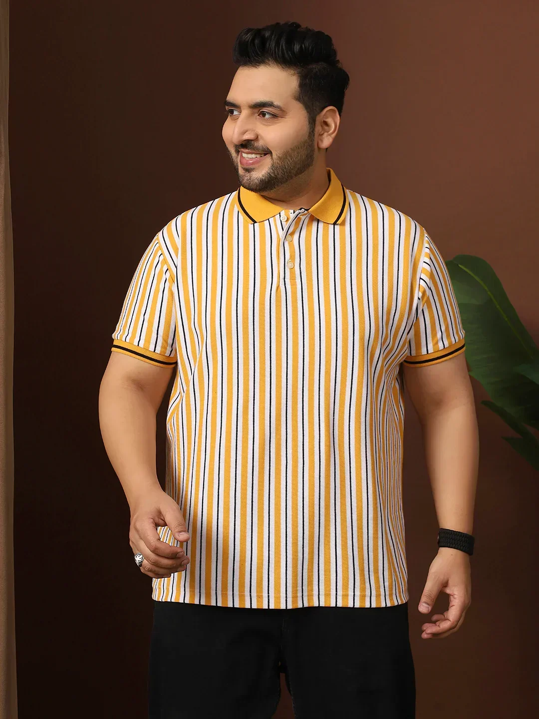Men Plus Size Loquen Striped Multi Polo Tshirt - Image 2