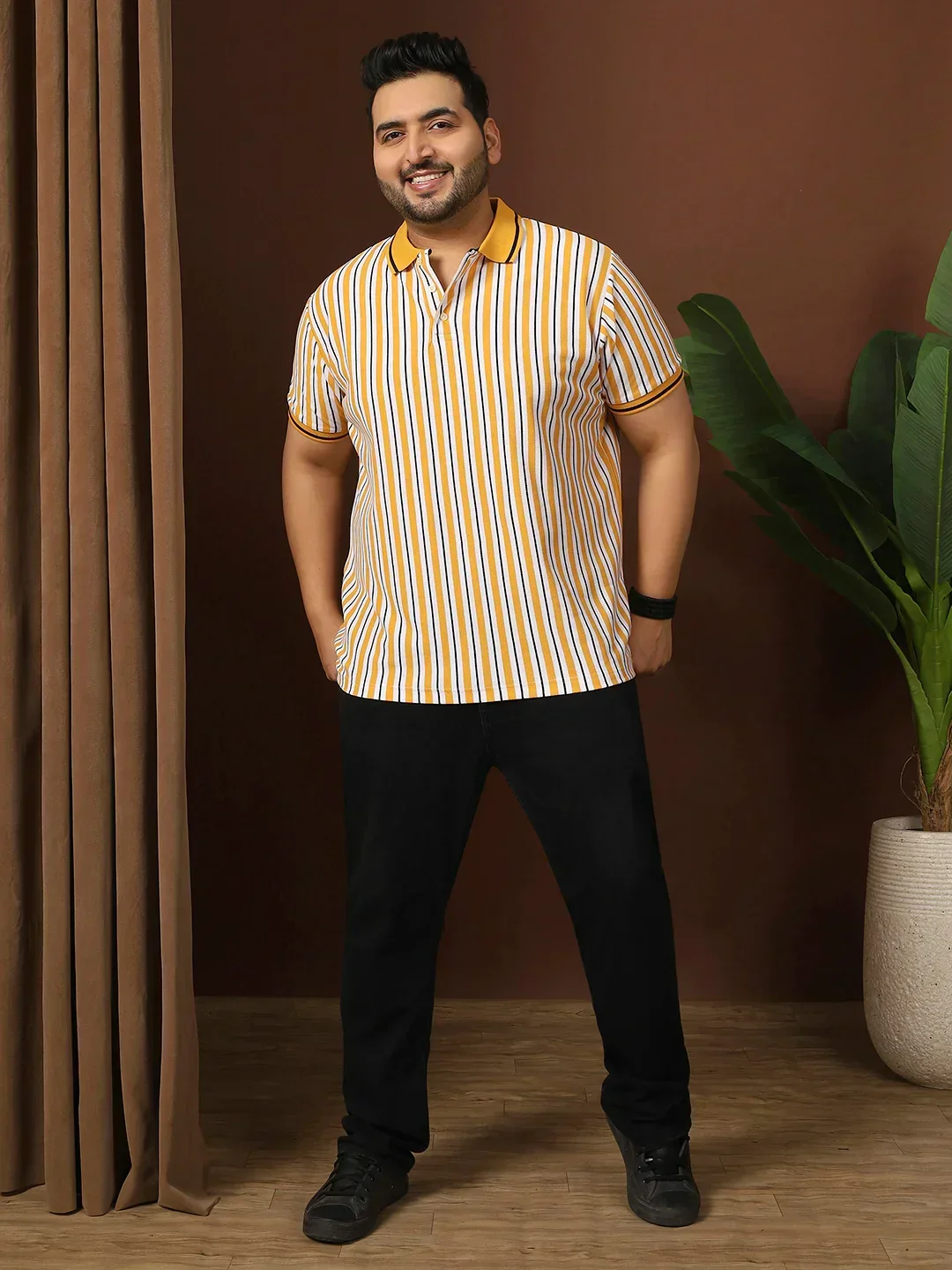 Men Plus Size Loquen Striped Multi Polo Tshirt - Image 3