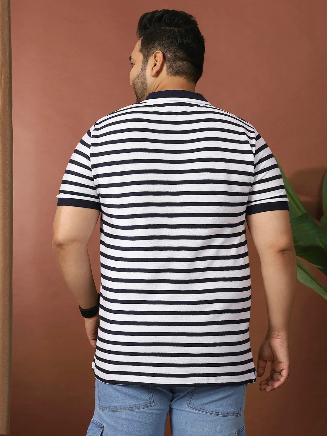 Men Plus Size Luxore Striped Multi Polo Tshirt - Image 6