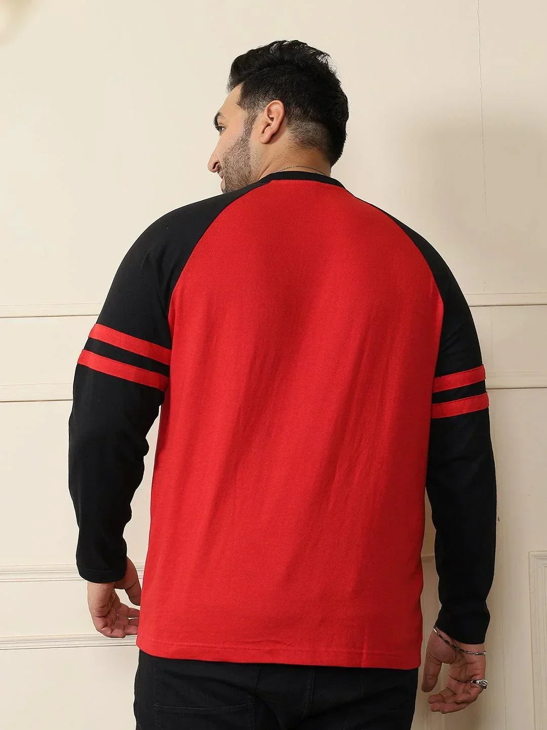 Men Plus Size Maje Colorblock Henley Tshirt - Image 5