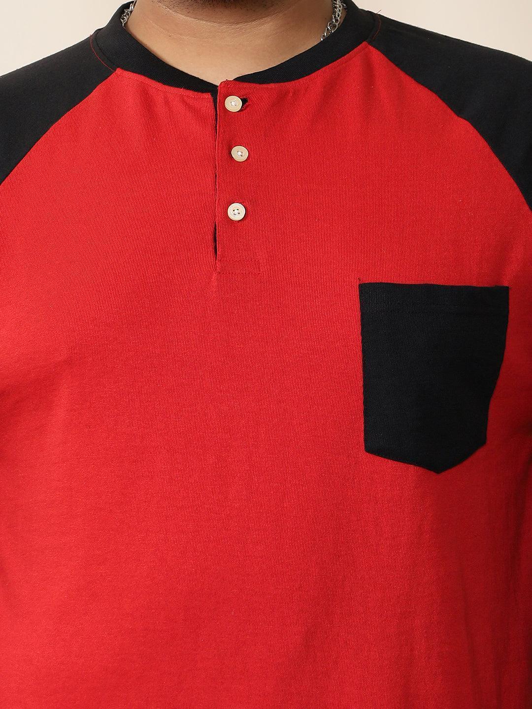 Men Plus Size Maje Colorblock Henley Tshirt - Image 6