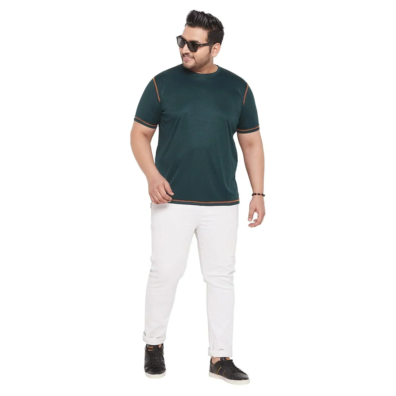 Men Plus Size Malchi Solid Round Neck Tshirt