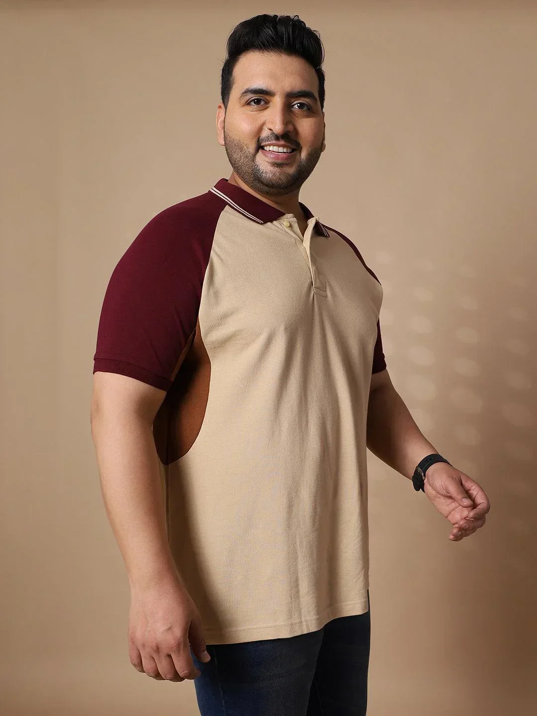 Men Plus Size Malfoy Colorblock Polo Tshirt - Image 4