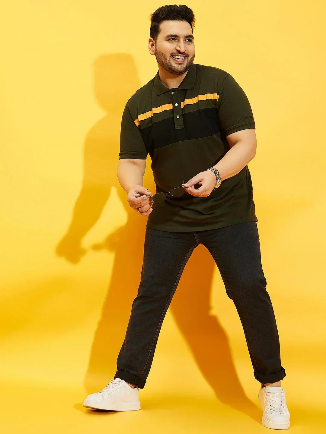Men Plus Size Manco Colorblock Polo Tshirt - Image 2