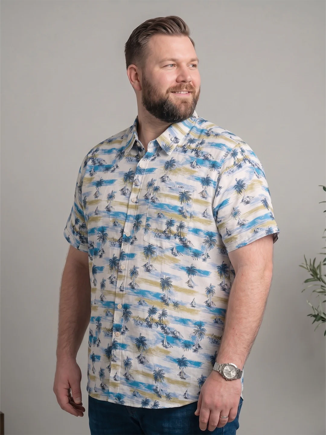 Men Plus Size Marisca Multi Textured Shirts - Image 2