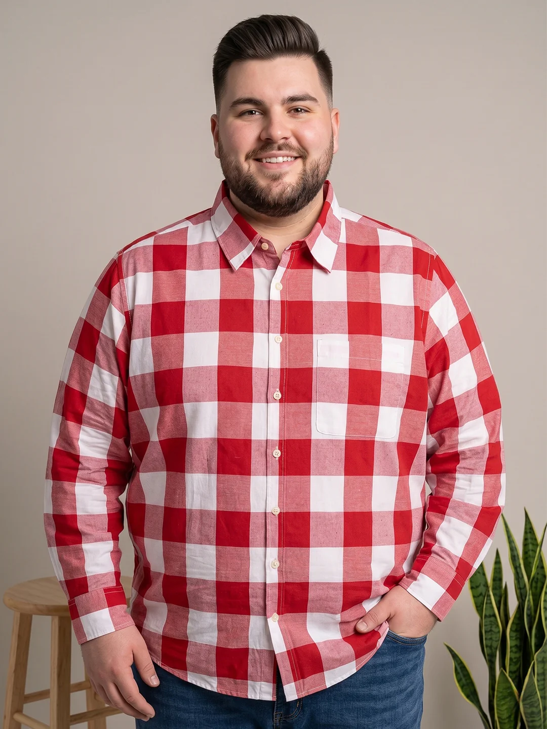 Men Plus Size Marzel Multi Check Shirts