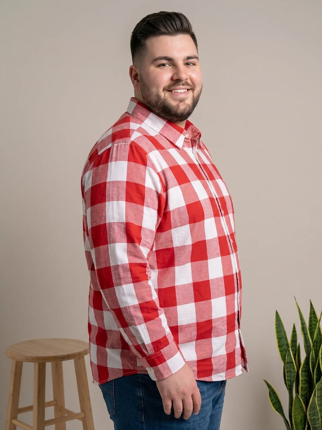 Men Plus Size Marzel Multi Check Shirts - Image 2