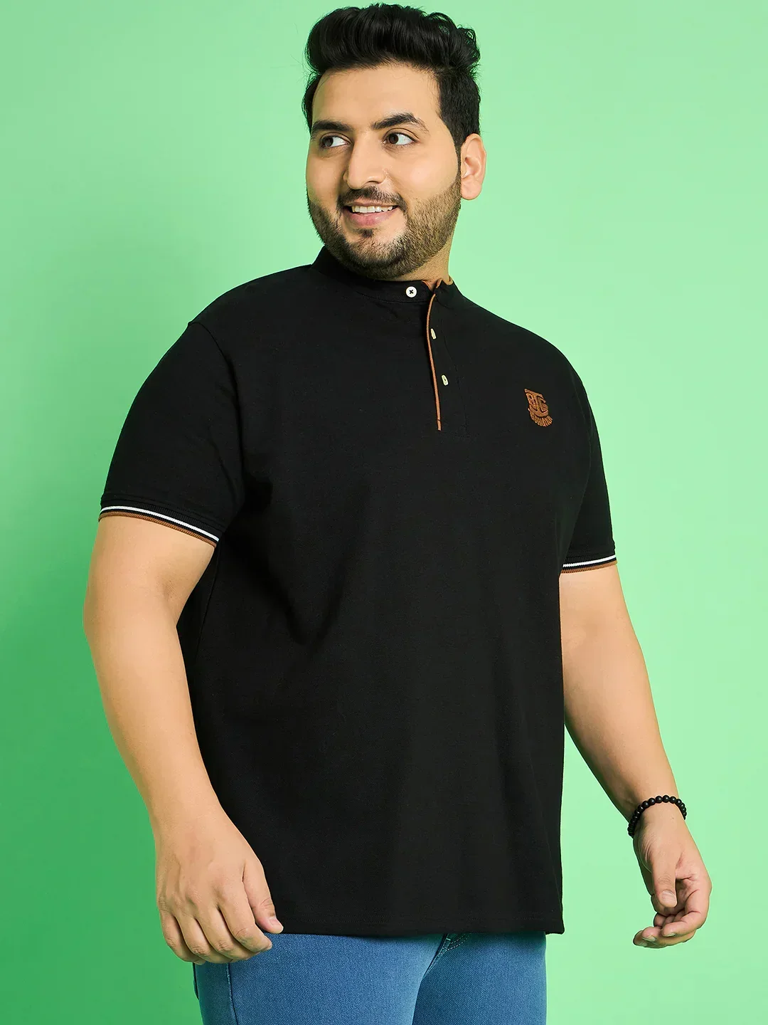 Men Plus Size Mave Solid Henley Tshirt - Image 6