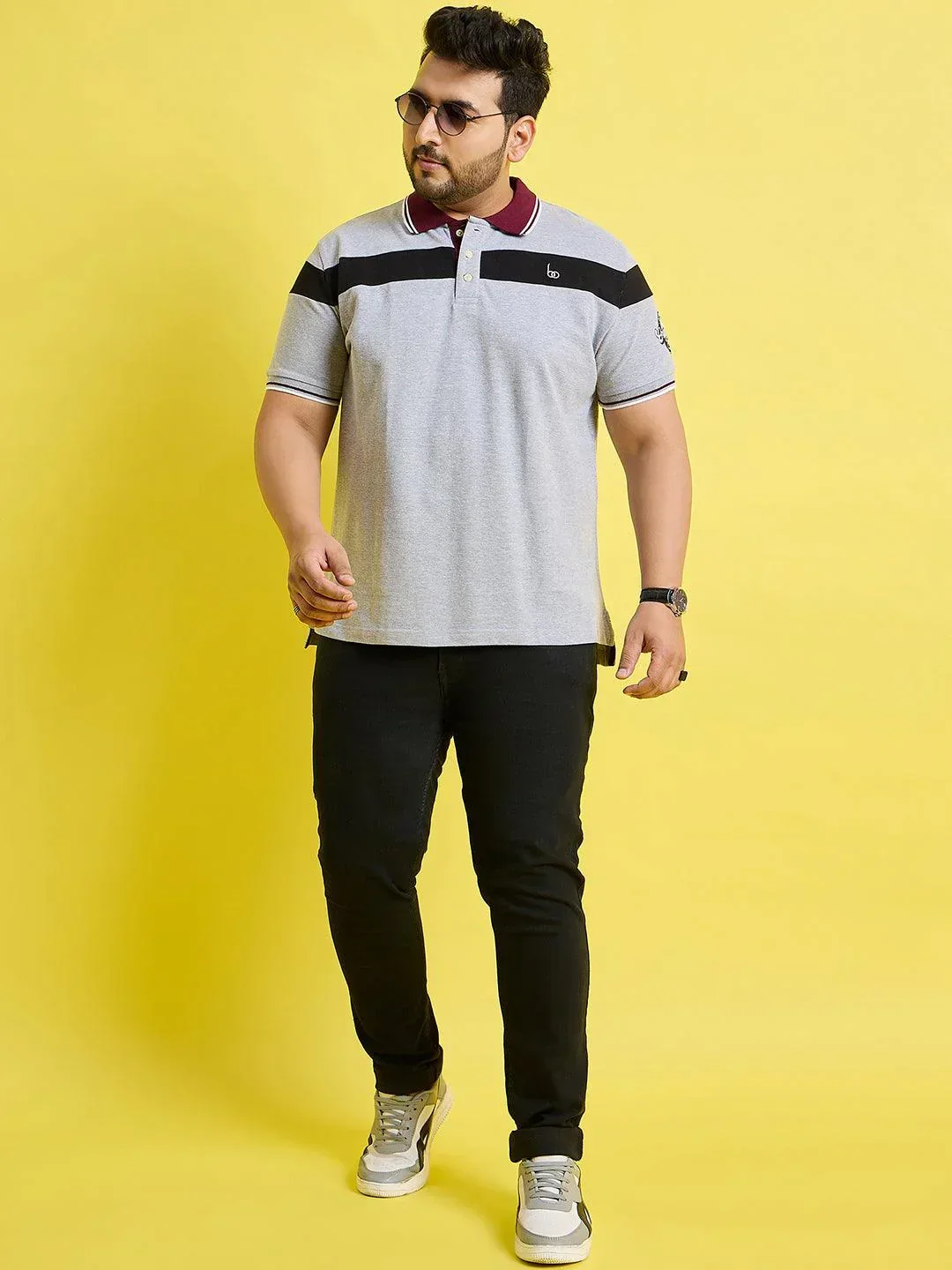 Men Plus Size Mercury Colorblock Polo Tshirt - Image 3