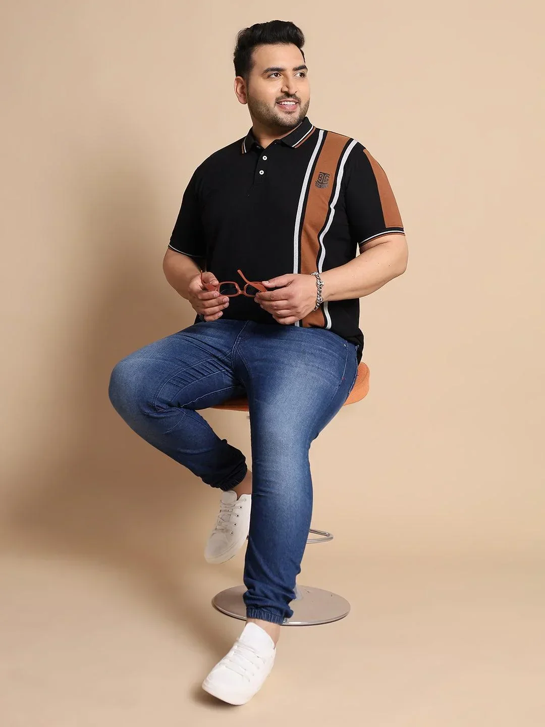 Men Plus Size Mexico Colorblock Polo Tshirt - Image 2