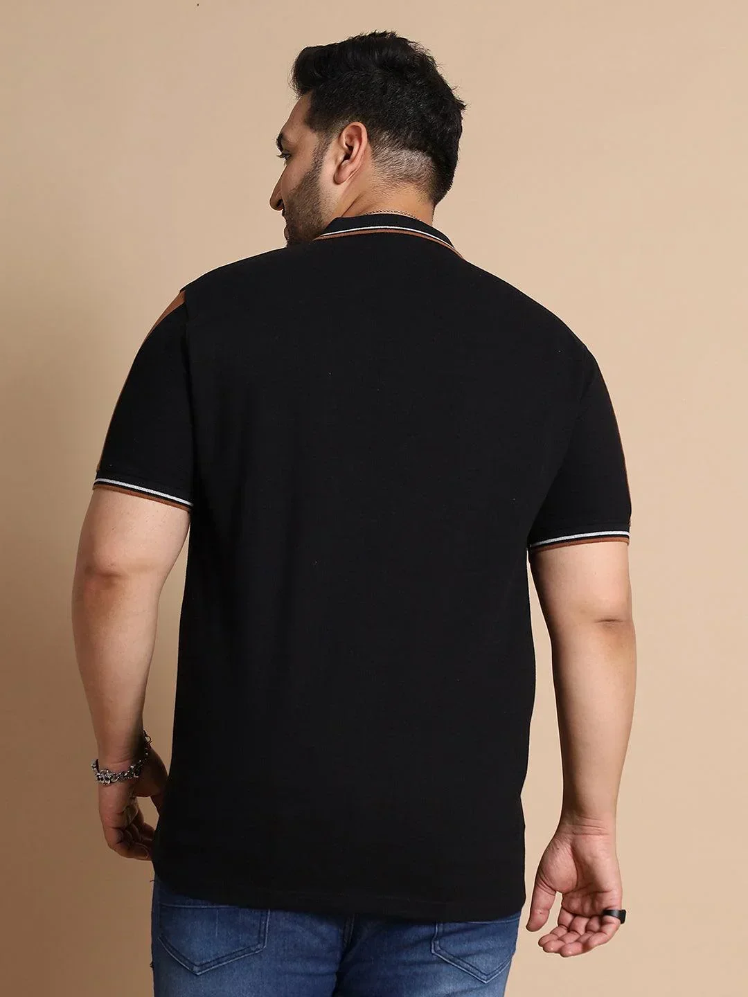 Men Plus Size Mexico Colorblock Polo Tshirt - Image 5