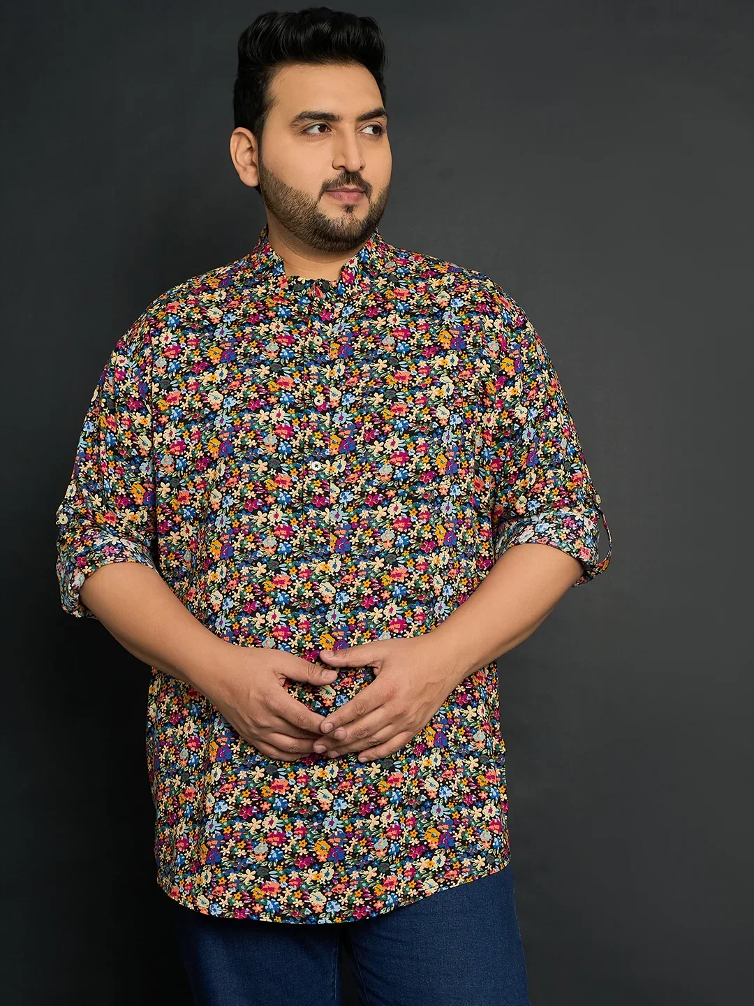 Men Plus Size Miguel Floral Kurta