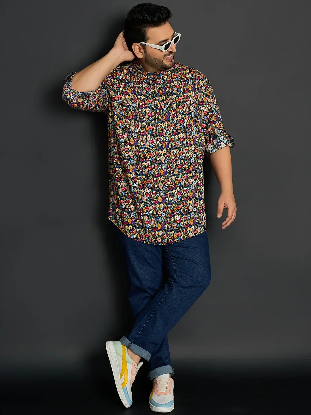 Men Plus Size Miguel Floral Kurta - Image 2