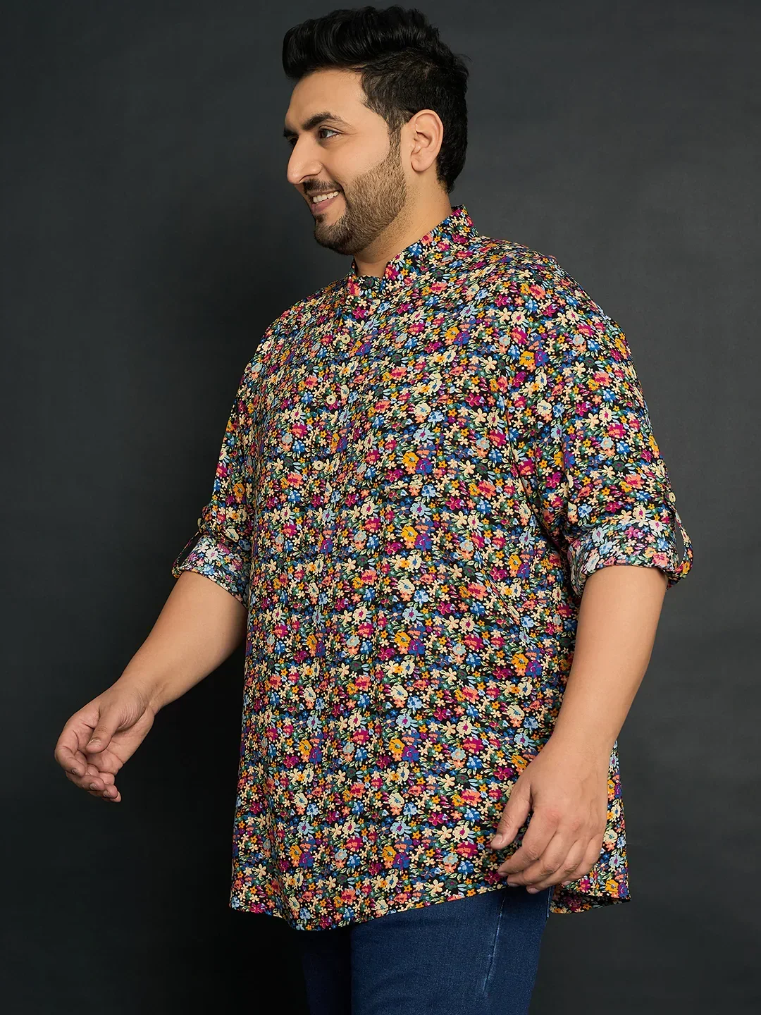 Men Plus Size Miguel Floral Kurta - Image 3