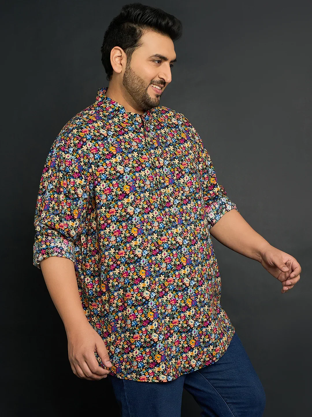 Men Plus Size Miguel Floral Kurta - Image 4