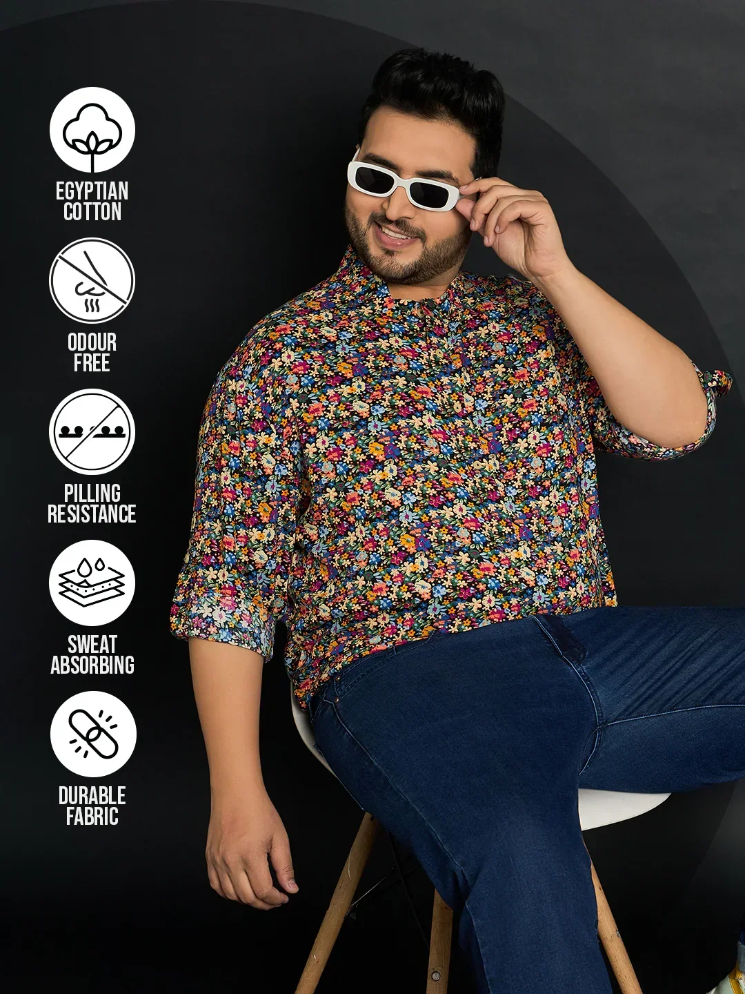 Men Plus Size Miguel Floral Kurta - Image 7