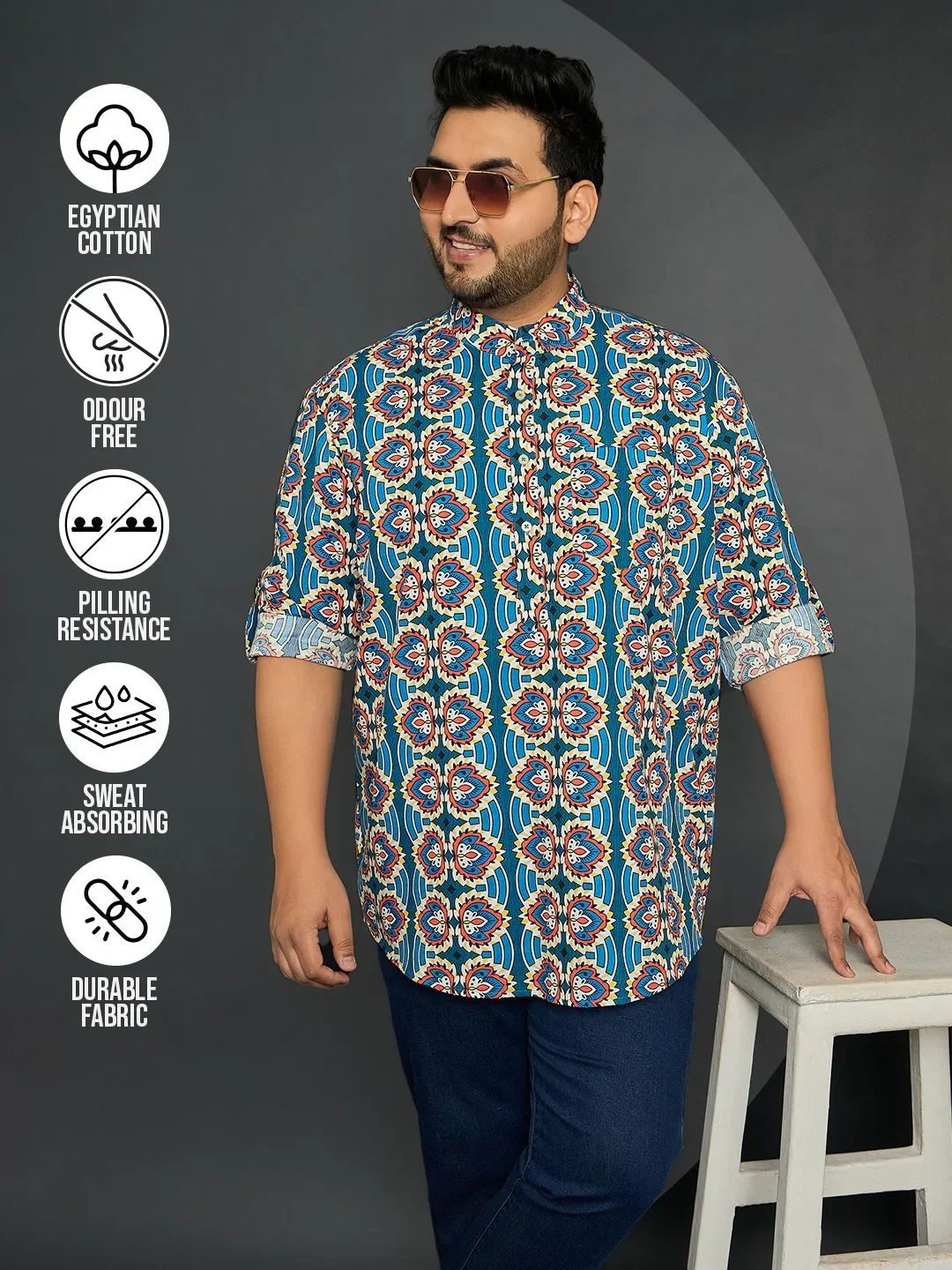 Men Plus Size Milo Paisley Kurta - Image 7
