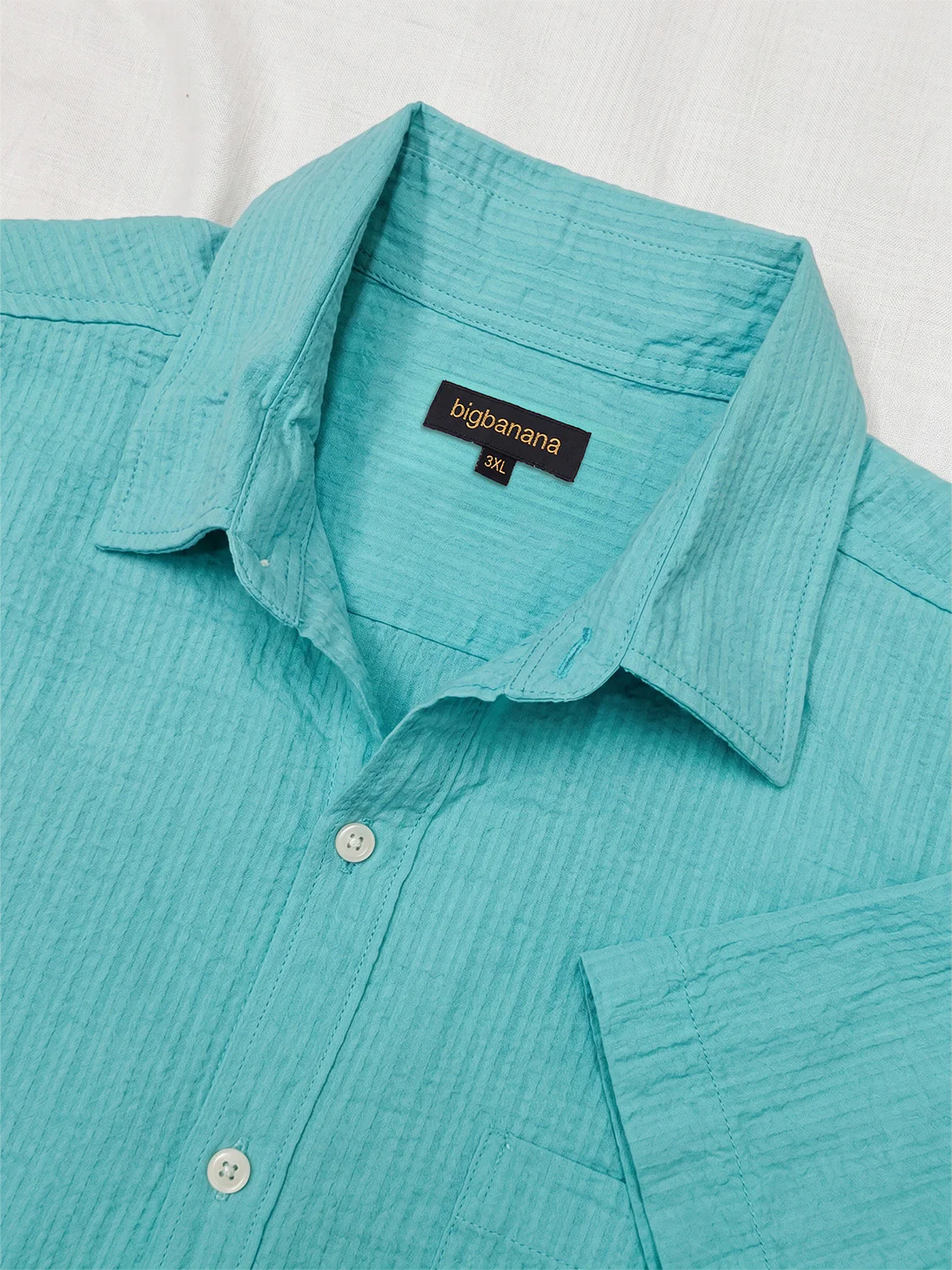 Men Plus Size Mintor Green Solid Shirts - Image 4