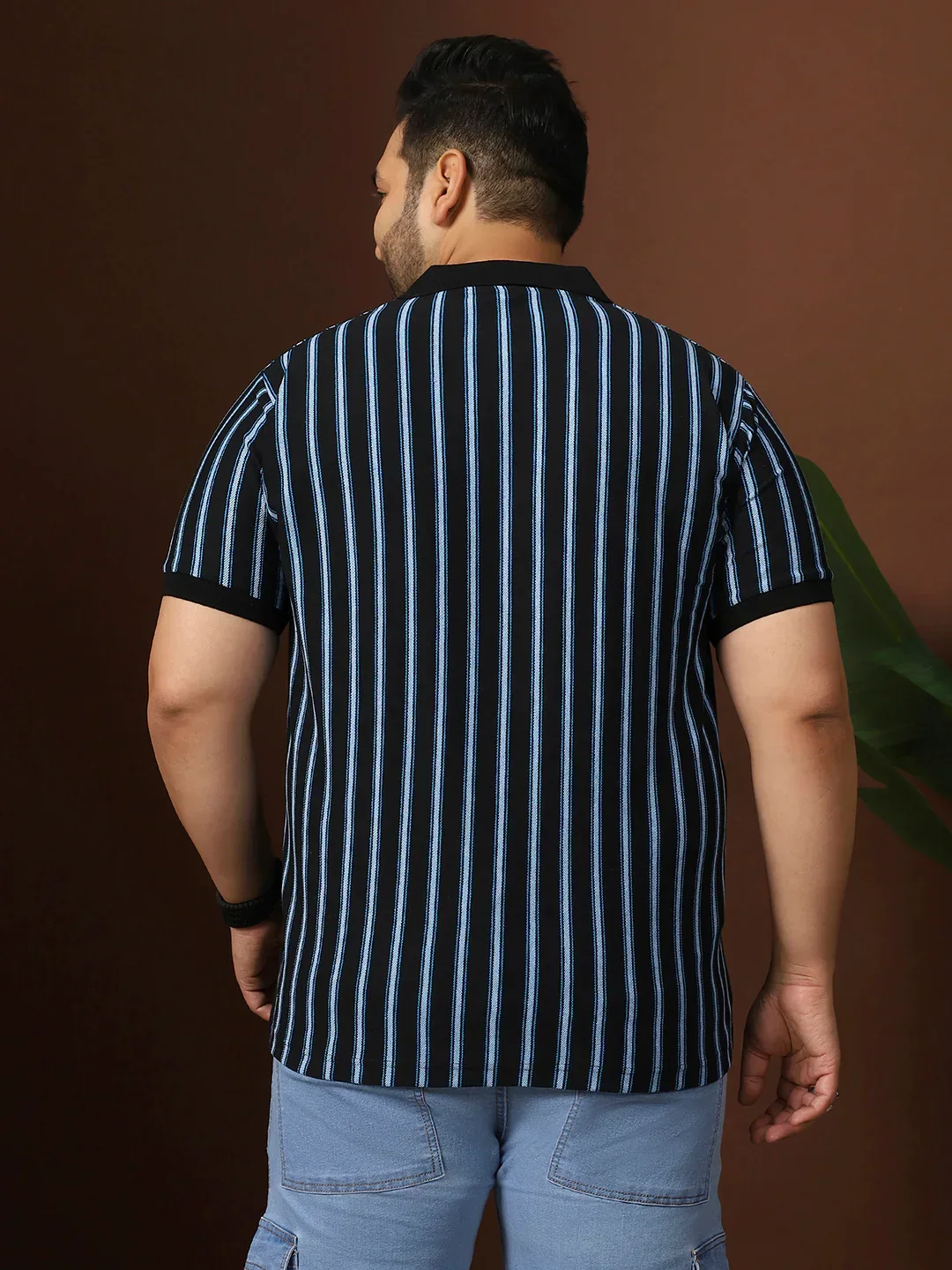 Men Plus Size Mirvu Striped Multi Polo Tshirt - Image 6