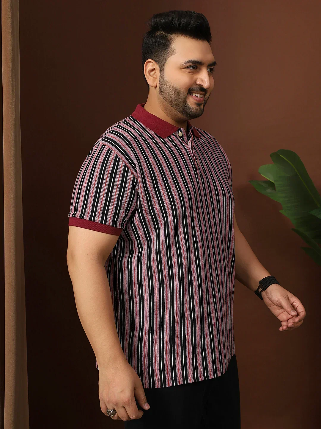 Men Plus Size Modexy Striped Multi Polo Tshirt - Image 4