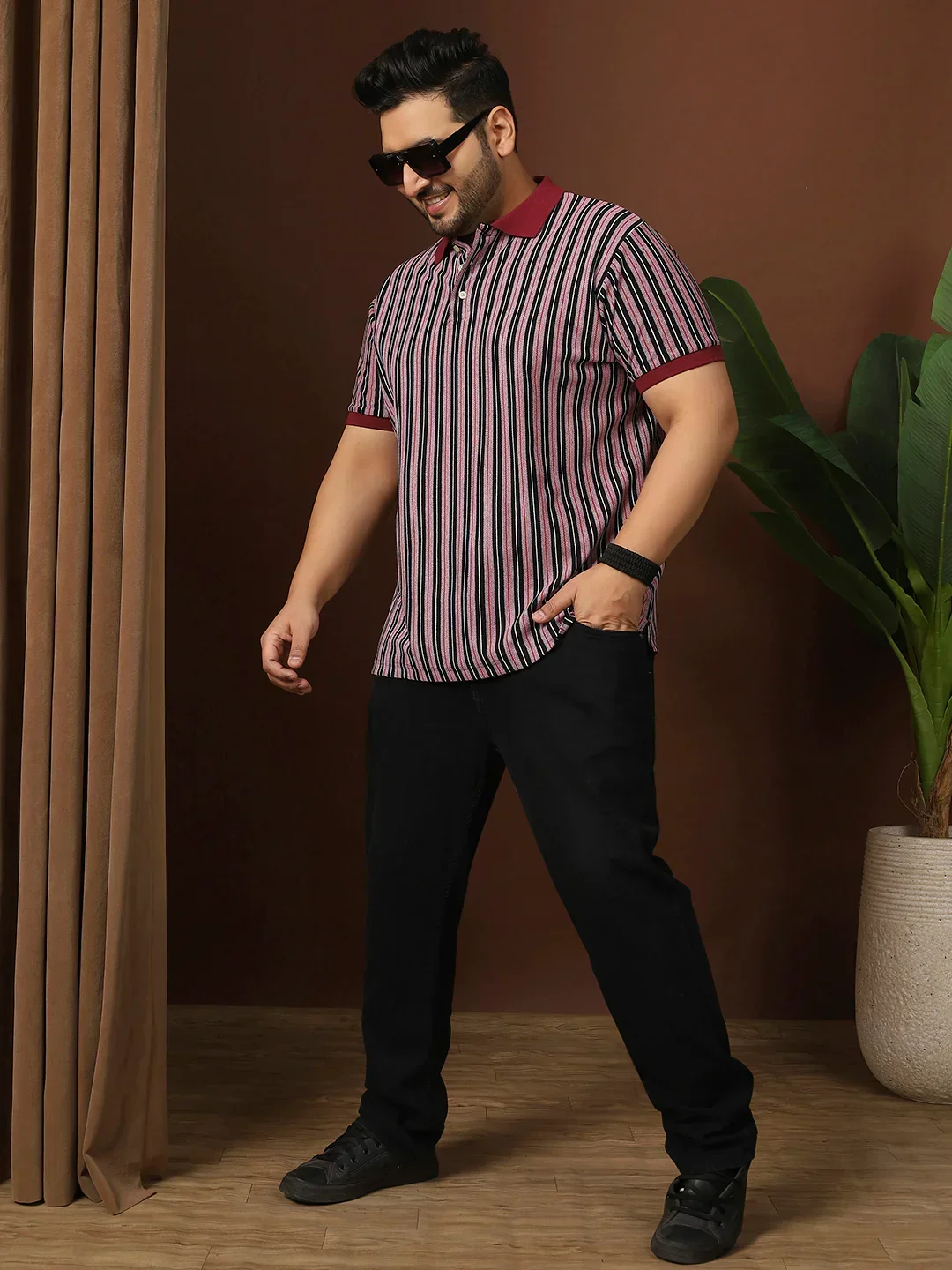 Men Plus Size Modexy Striped Multi Polo Tshirt - Image 7