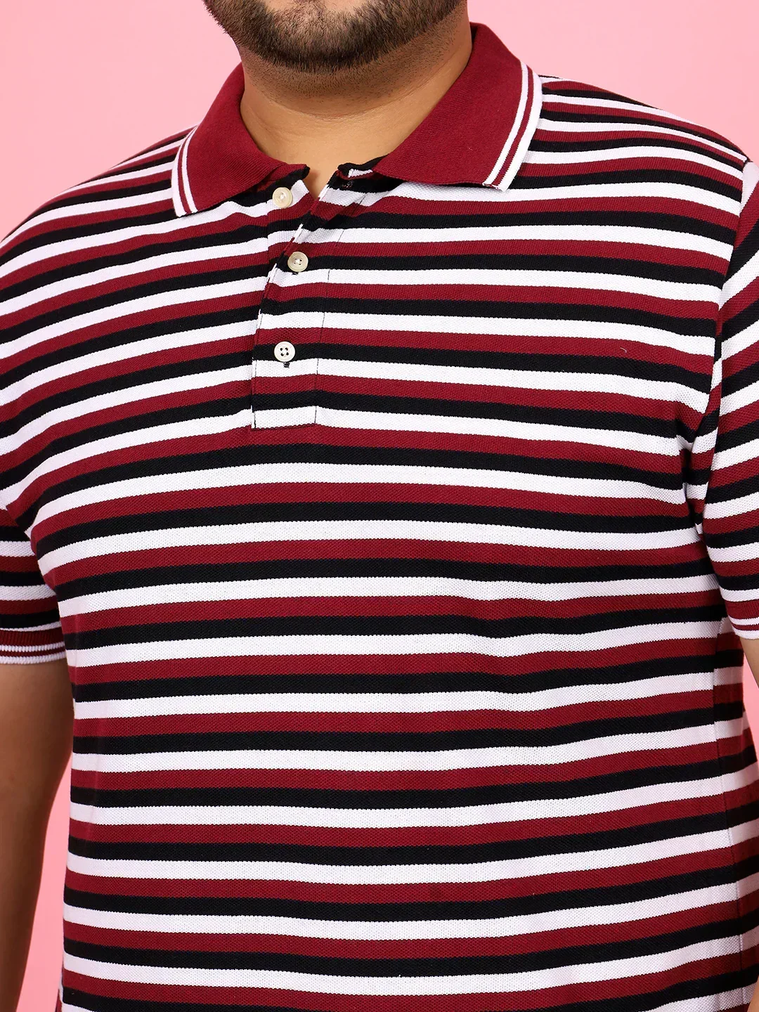 Men Plus Size Modoro Striped Multi Polo Tshirt - Image 7