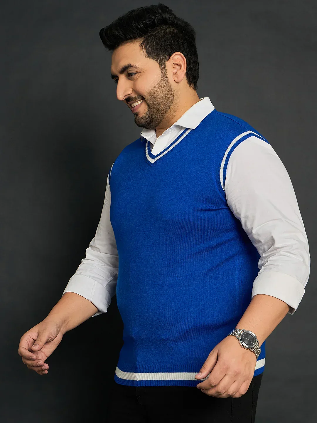 Men Plus Size Mogila Solid Sweater - Image 3
