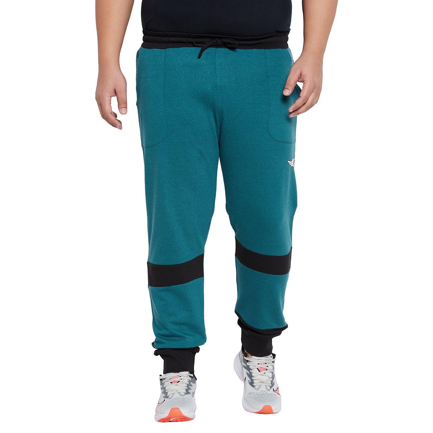 Men Plus Size Monomic Colorblock Trackpant