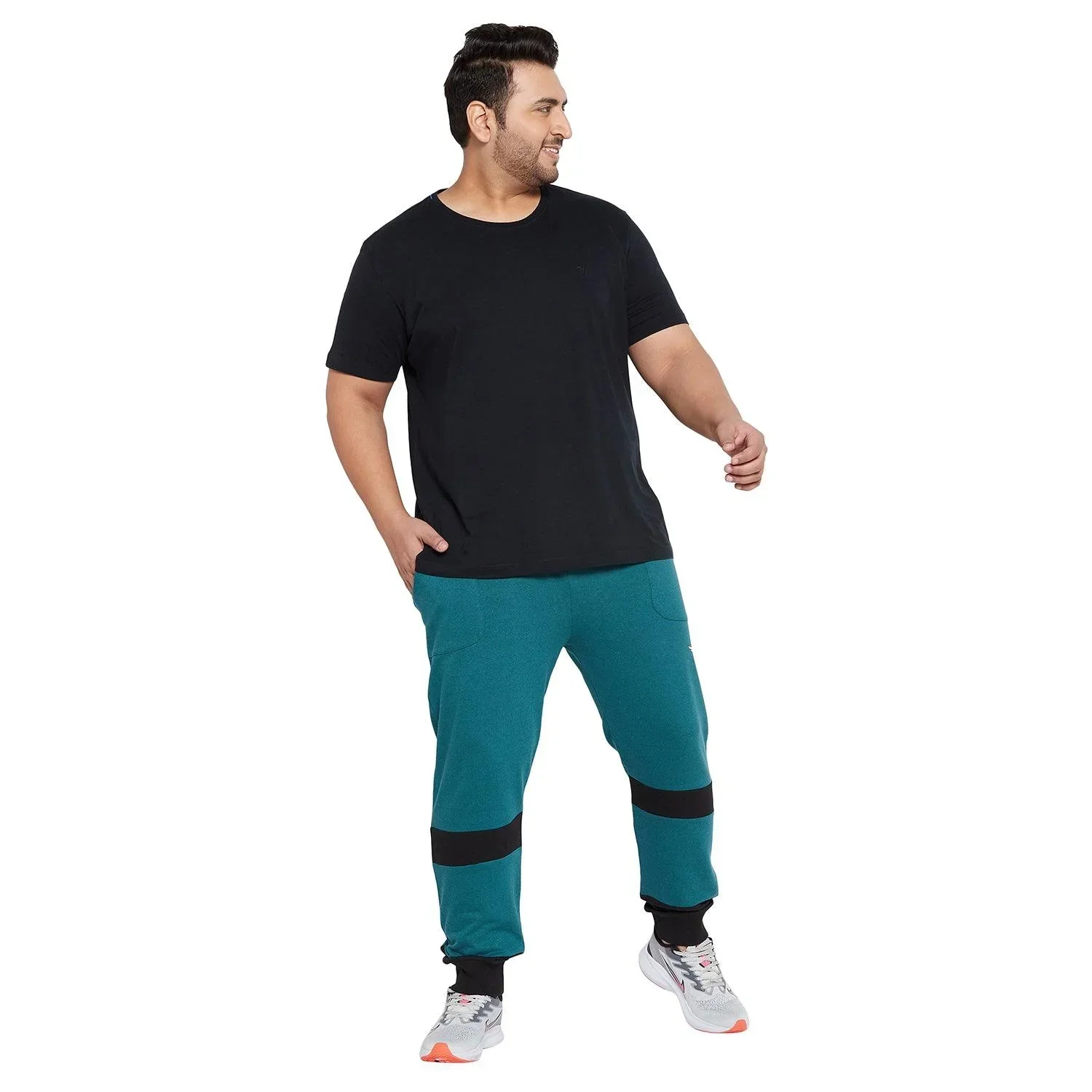 Men Plus Size Monomic Colorblock Trackpant - Image 2