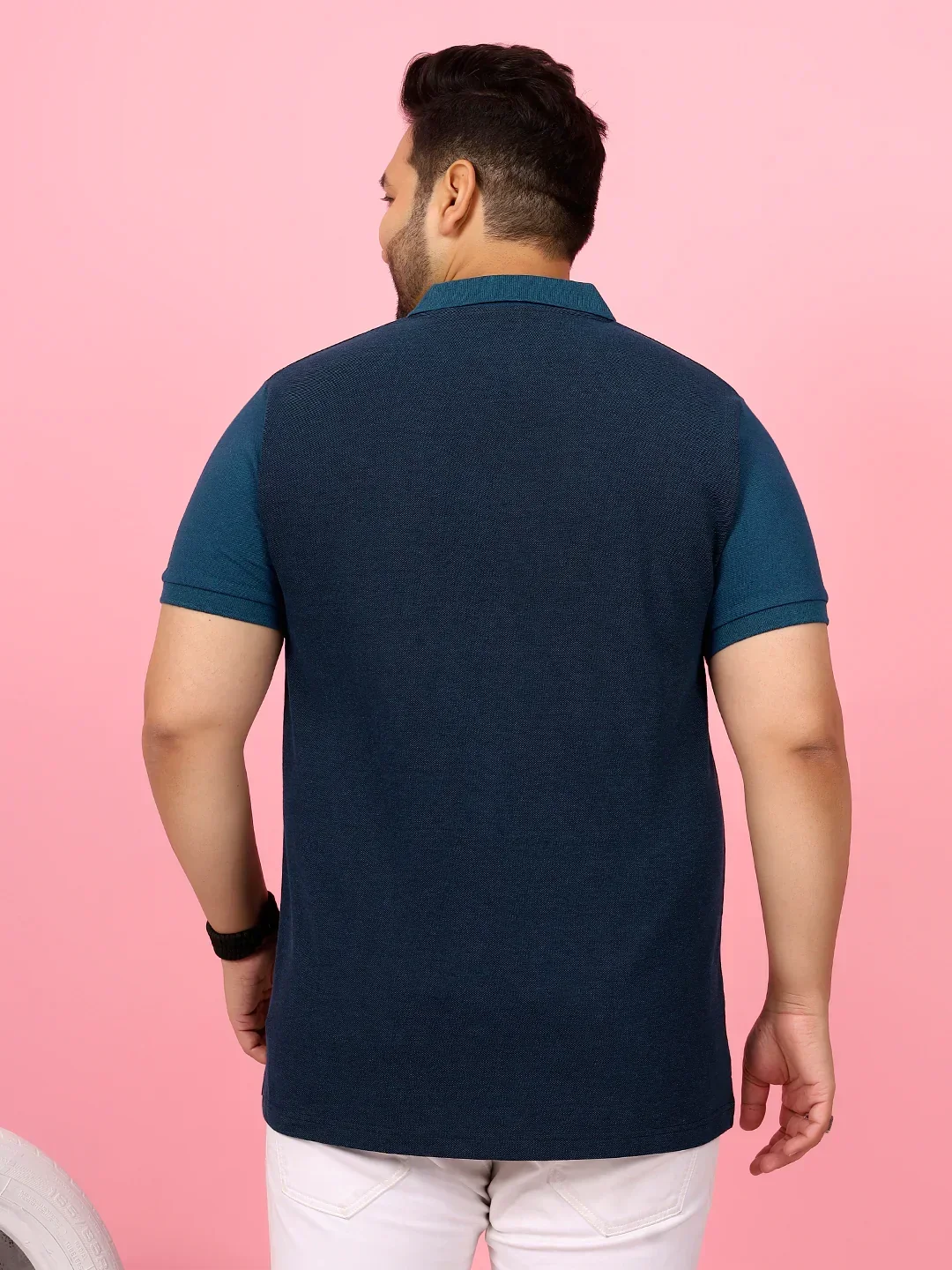 Men Plus Size Monove Colorblock Multi Polo Tshirt - Image 6
