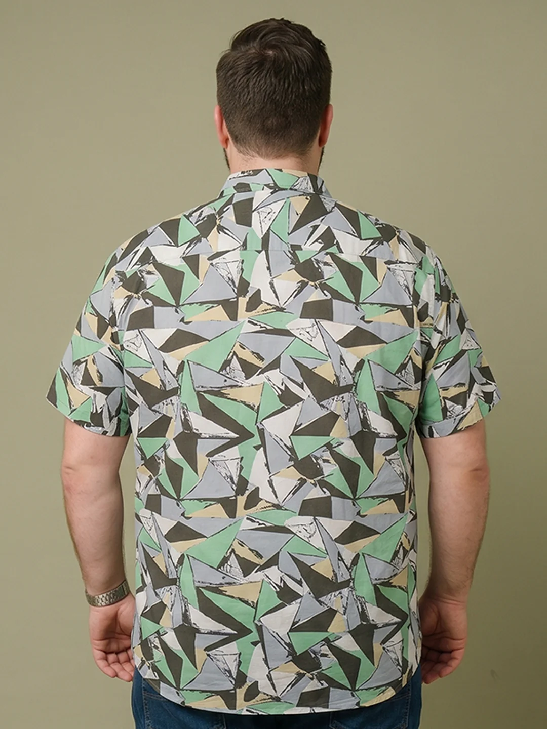 Men Plus Size Mossmatrix Multi Printed Shirts - Image 3
