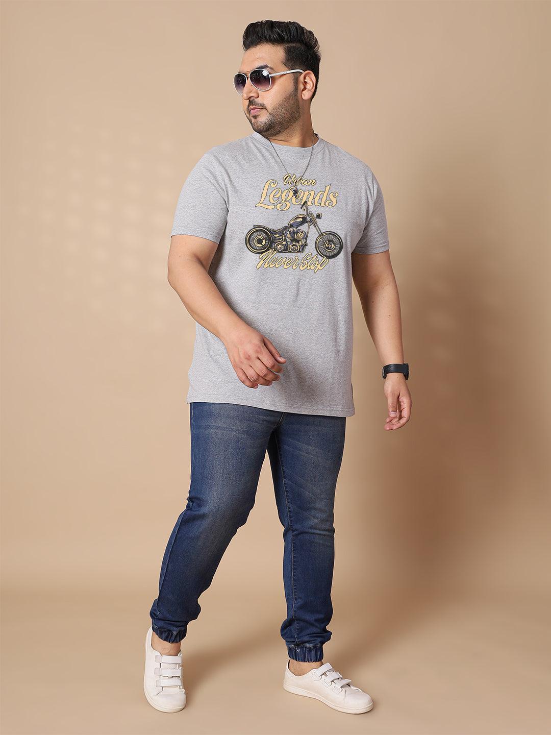 Men Plus Size Motobik-Legends Printed Round Neck Tshirt