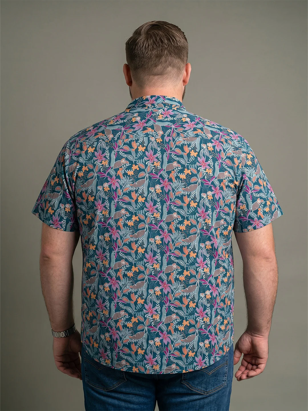 Men Plus Size Nacre Multi Printed Shirts - Image 3