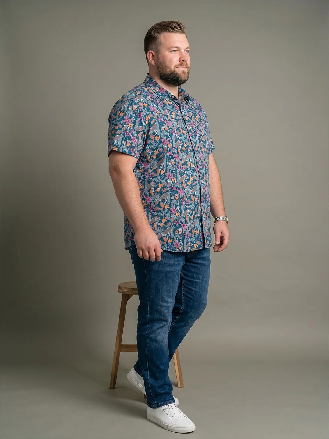 Men Plus Size Nacre Multi Printed Shirts - Image 4