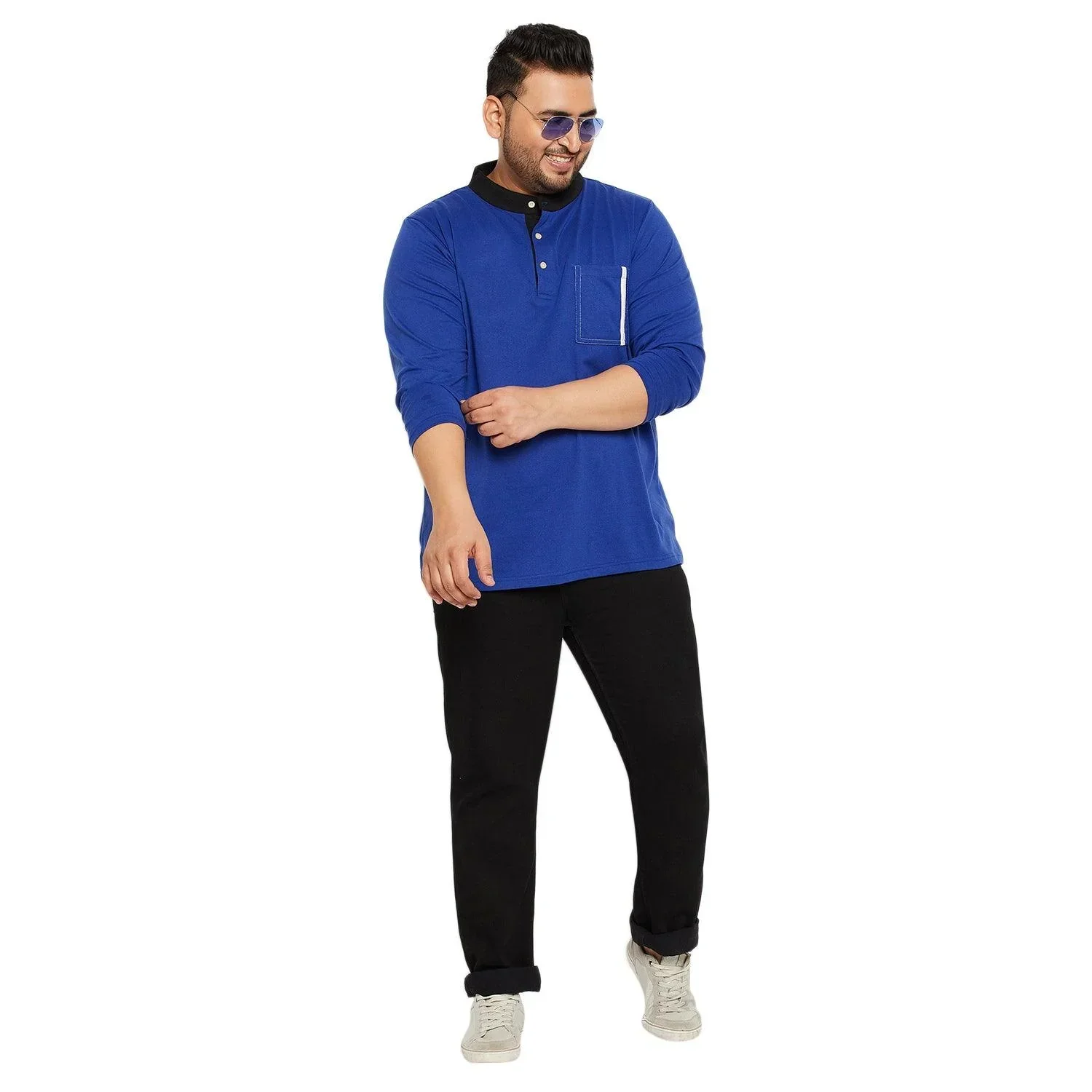 Men Plus Size Natto Solid Henley Tshirt - Image 2
