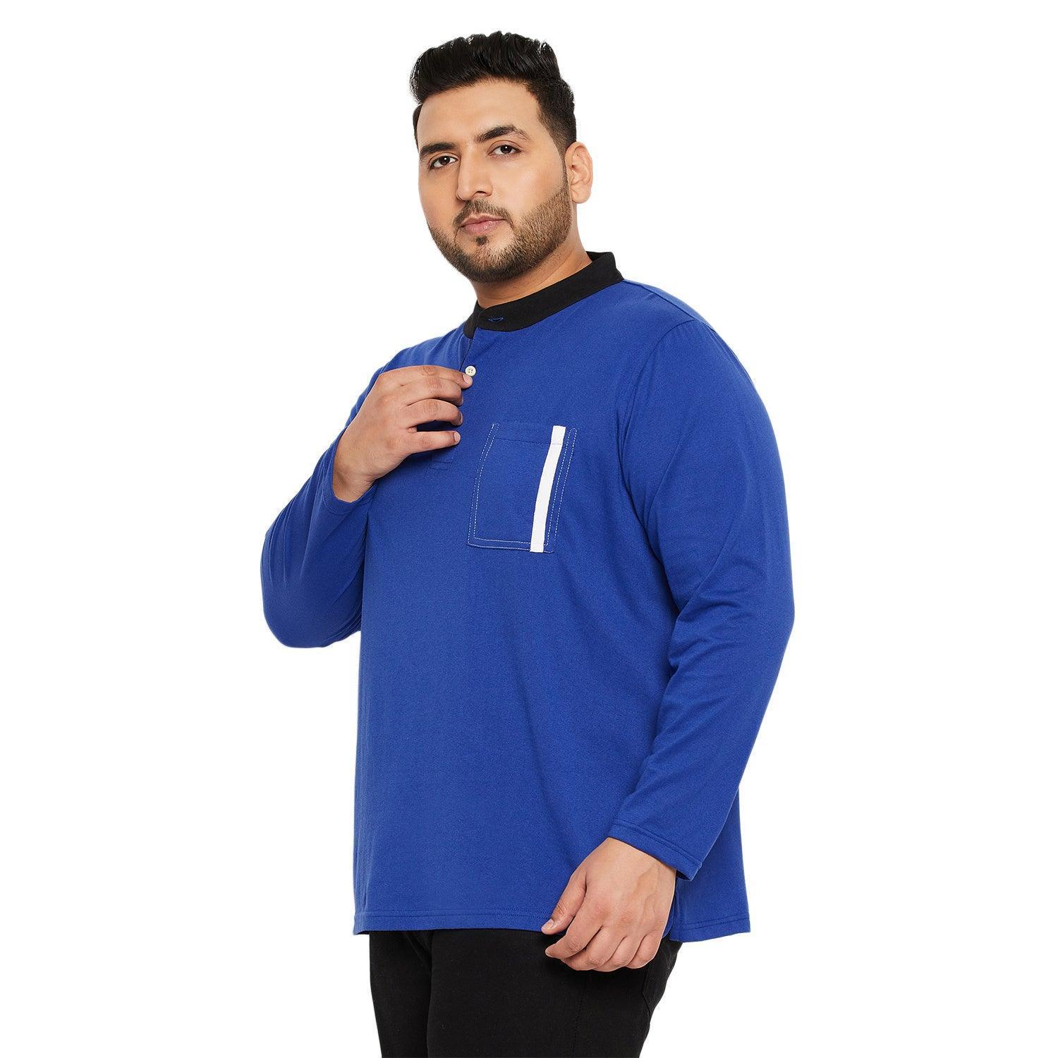 Men Plus Size Natto Solid Henley Tshirt - Image 3