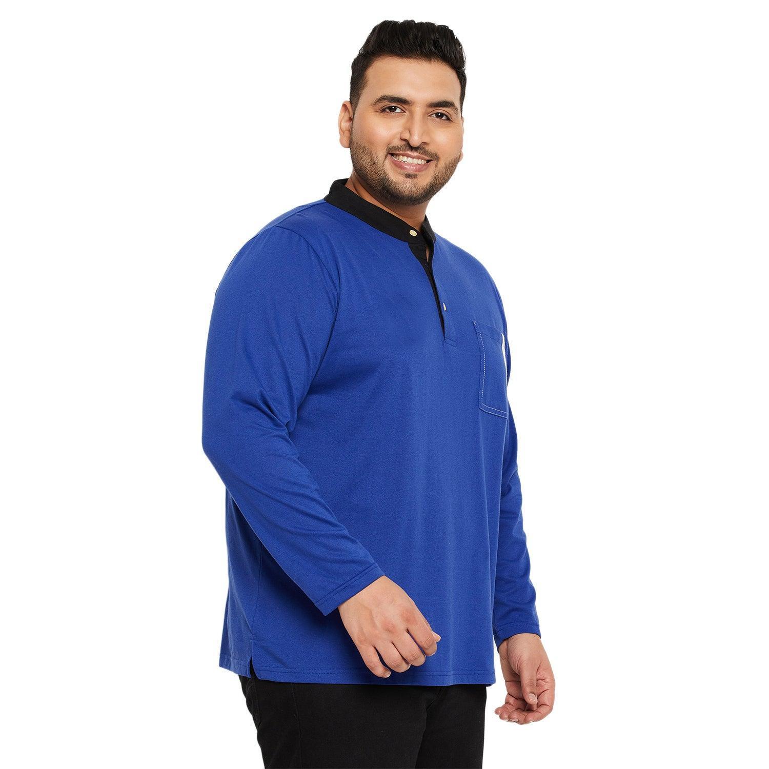Men Plus Size Natto Solid Henley Tshirt - Image 4