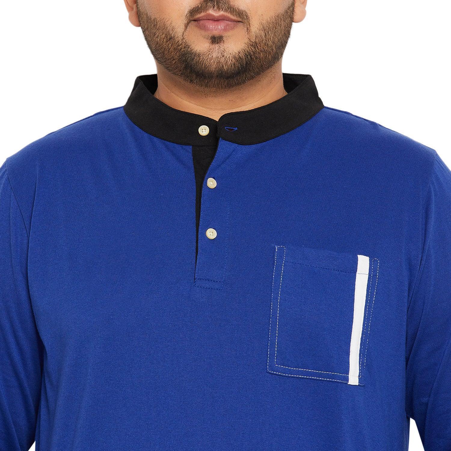 Men Plus Size Natto Solid Henley Tshirt - Image 6