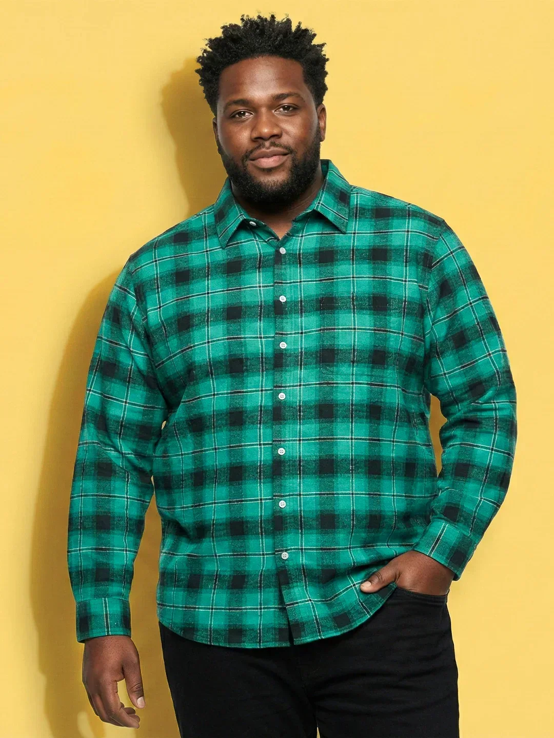 Men Plus Size Nautic Multicolor Checkered Casual Shirt - Image 2