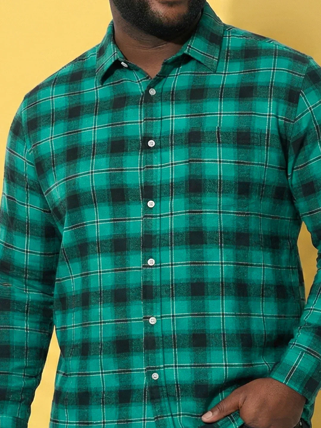 Men Plus Size Nautic Multicolor Checkered Casual Shirt - Image 6