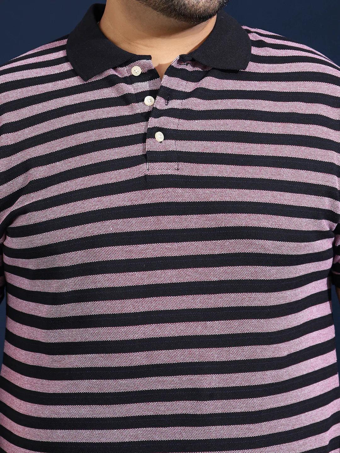 Men Plus Size Normiq Striped Multi Polo Tshirt - Image 6