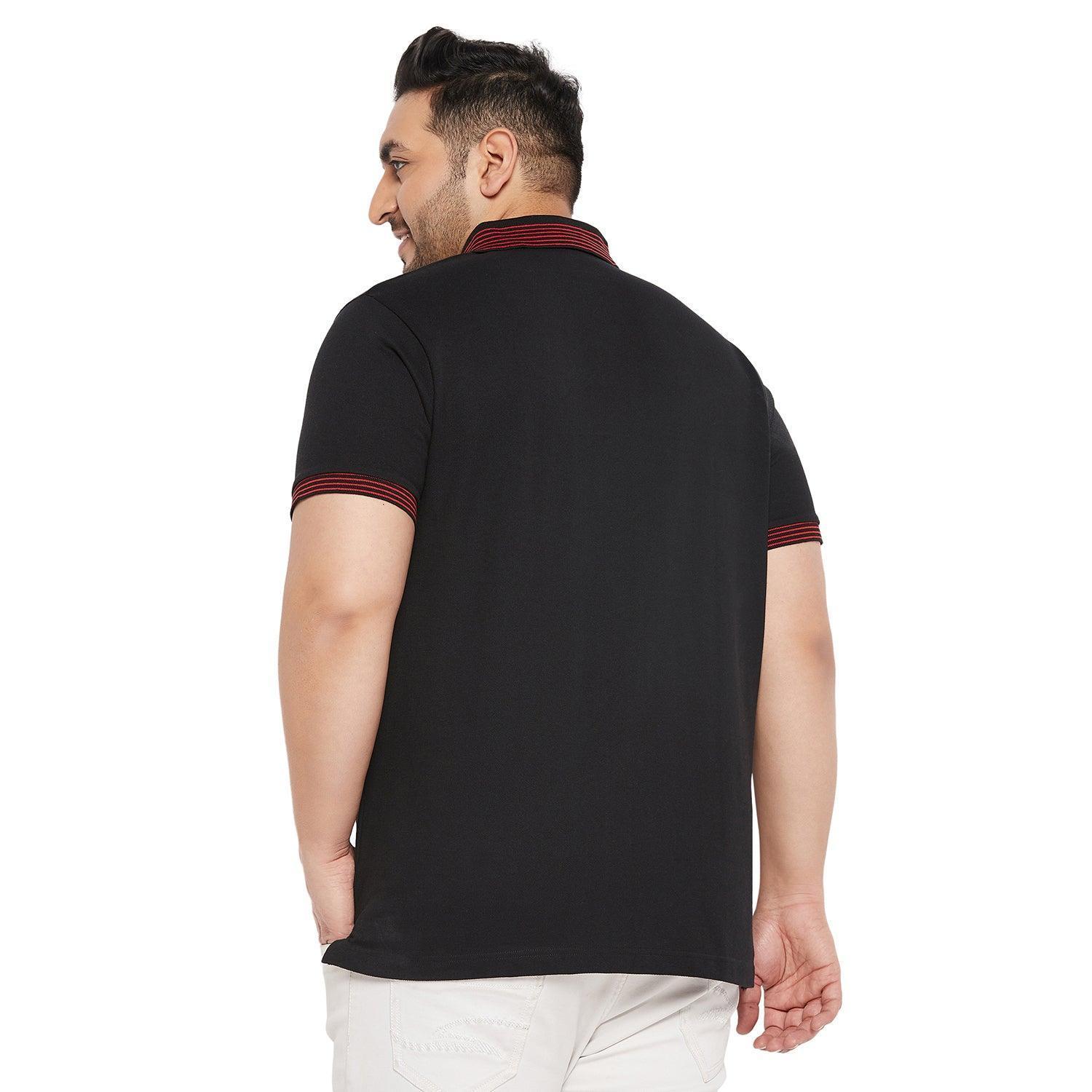 Men Plus Size Notched Solid Polo Tshirt - Image 5