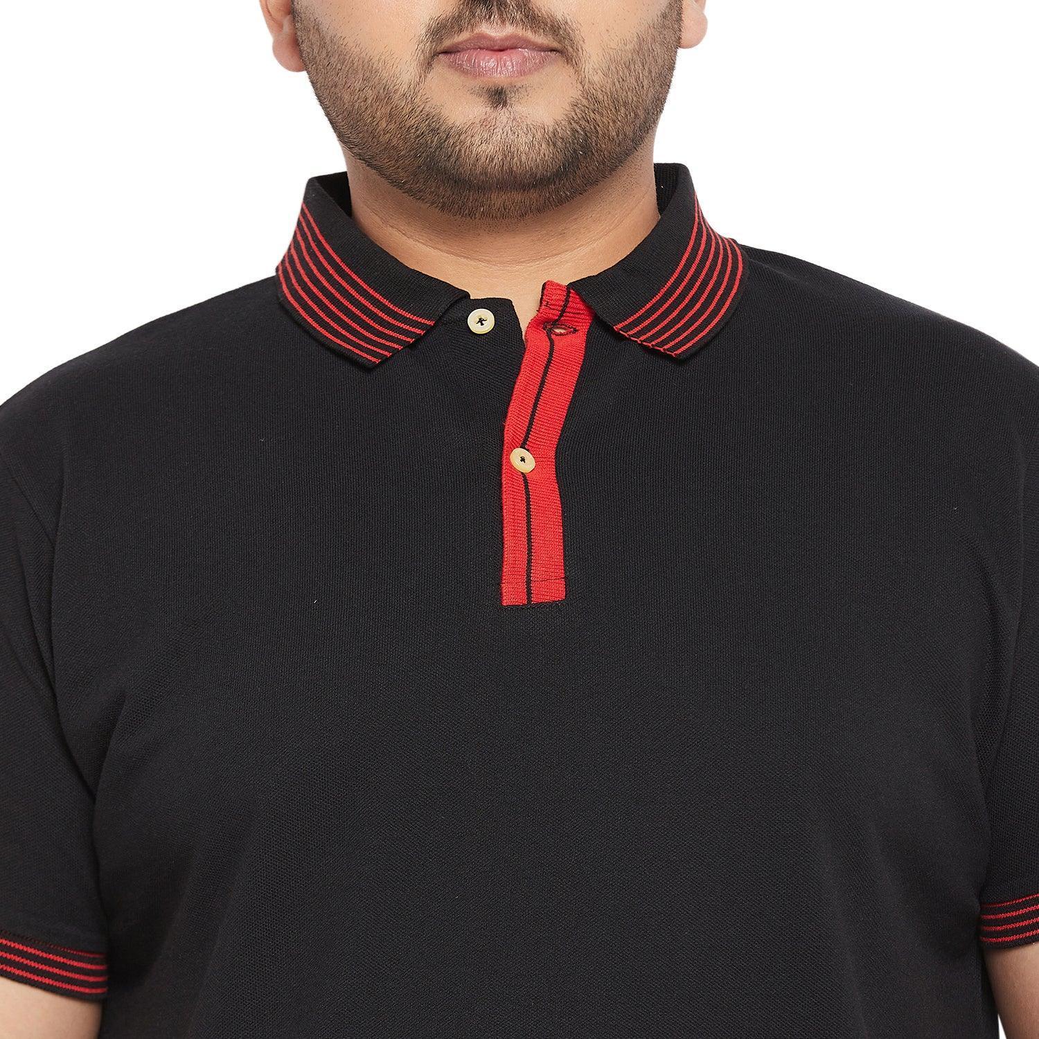Men Plus Size Notched Solid Polo Tshirt - Image 6