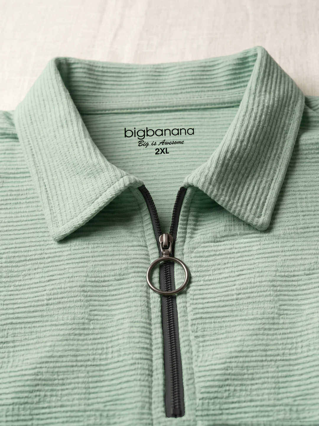 Men Plus Size Nuvia Green Solid Polo - Image 5