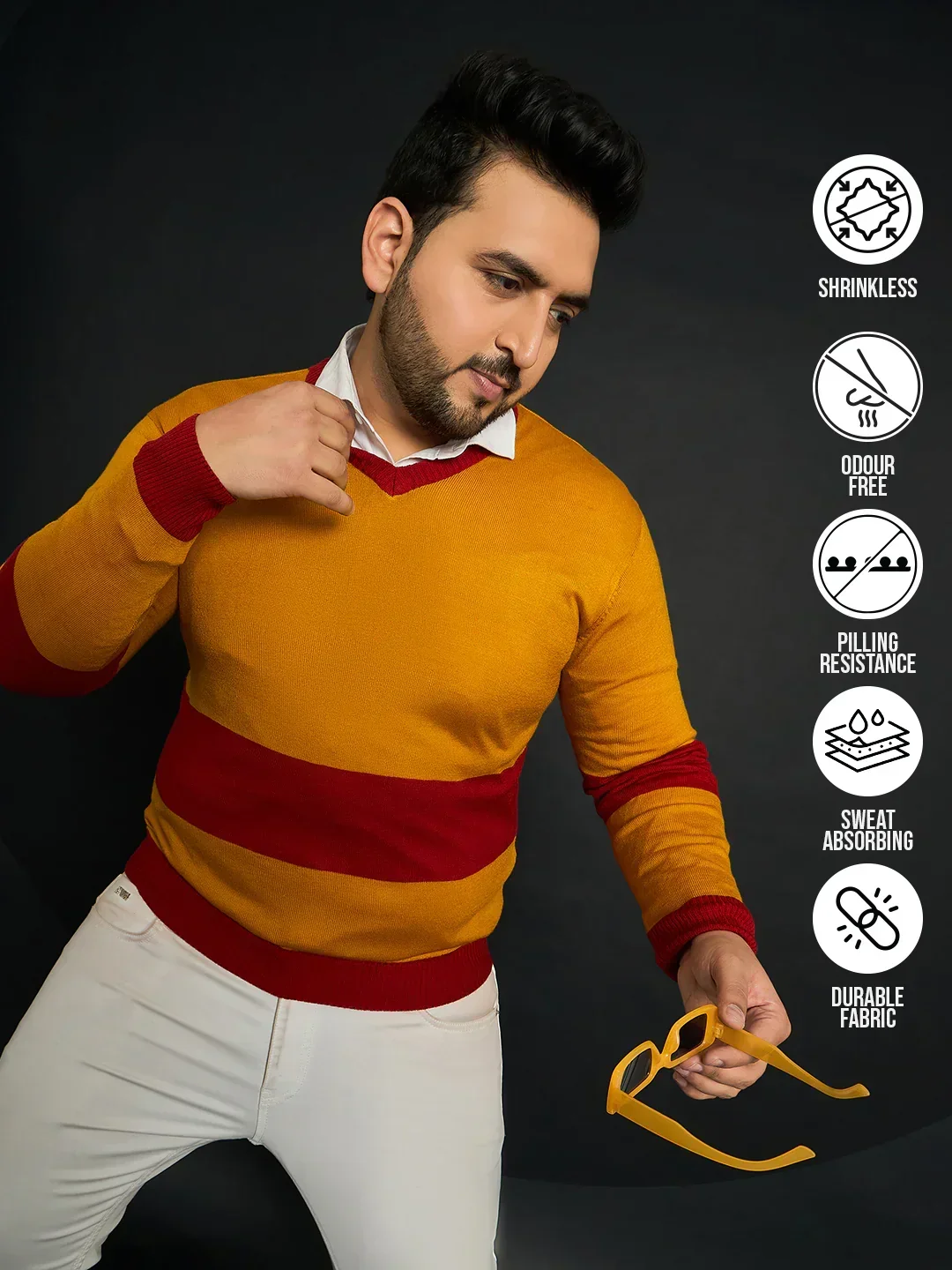 Men Plus Size Oatlands Colourblocked Sweater - Image 7