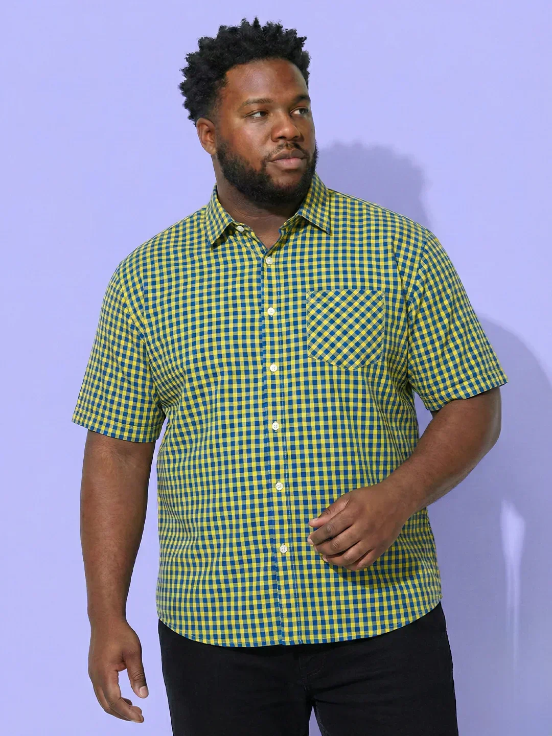 Men Plus Size Orbit Multicolor Checkered Casual Shirt - Image 3