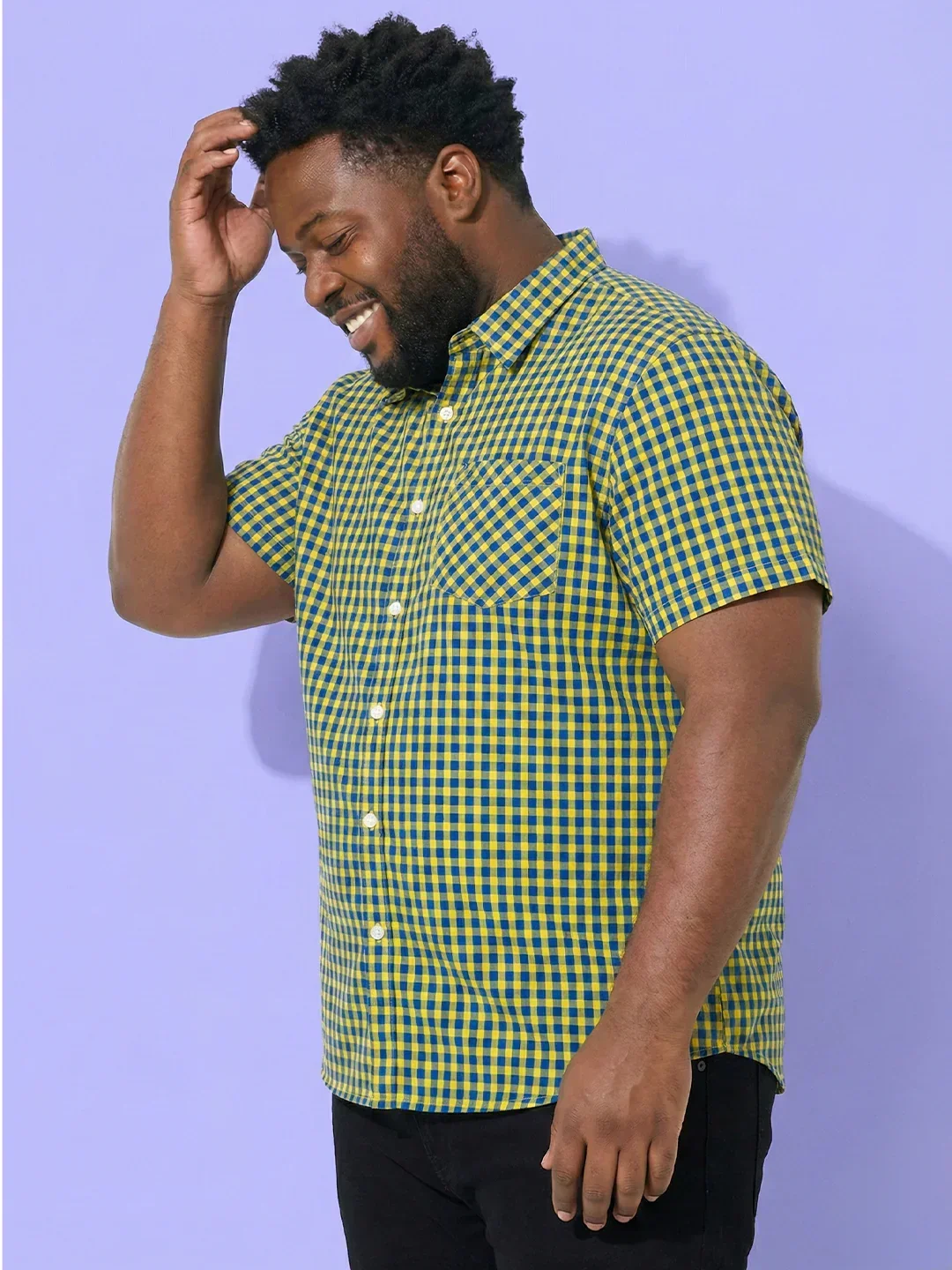 Men Plus Size Orbit Multicolor Checkered Casual Shirt - Image 5