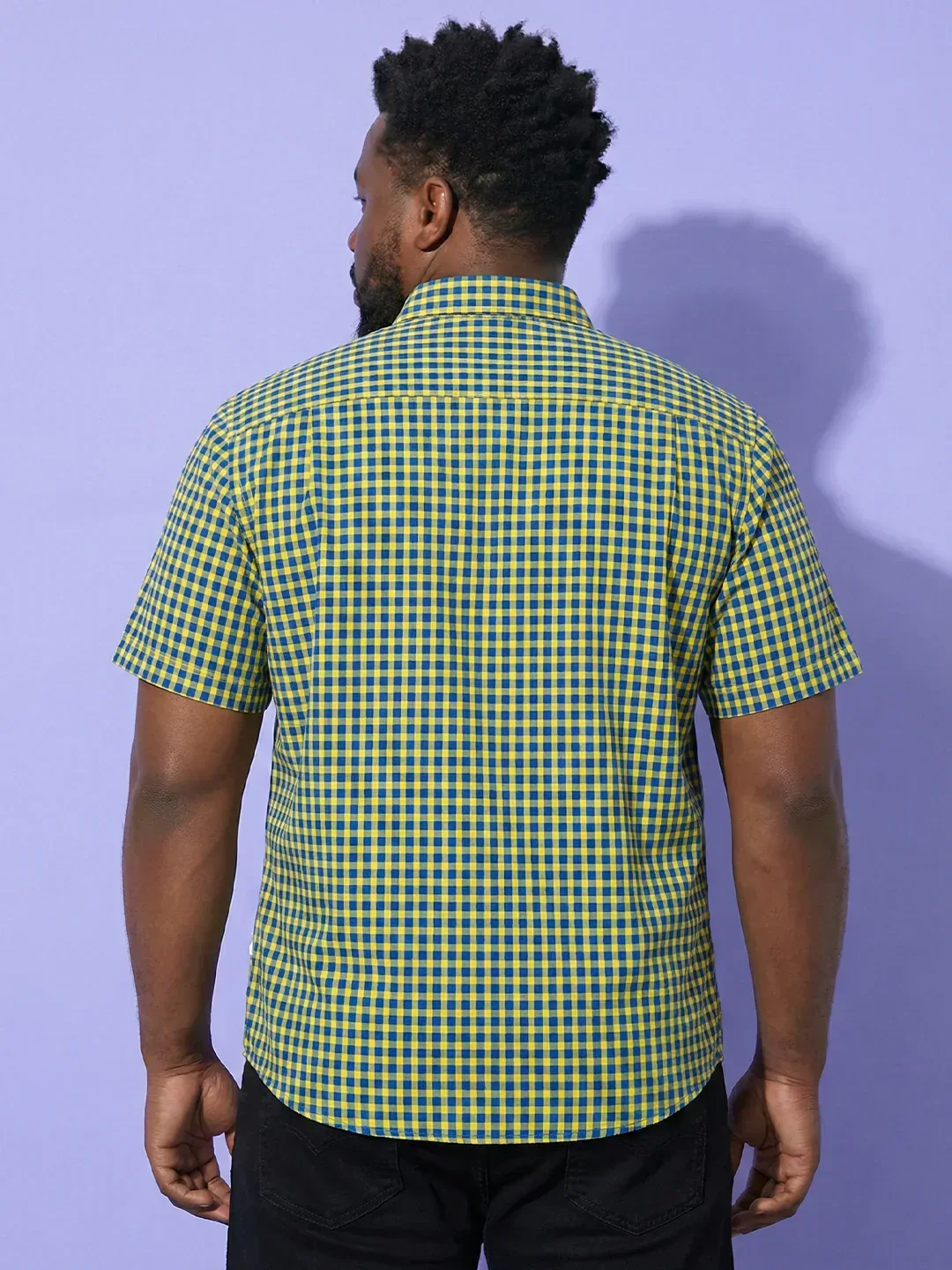 Men Plus Size Orbit Multicolor Checkered Casual Shirt - Image 6