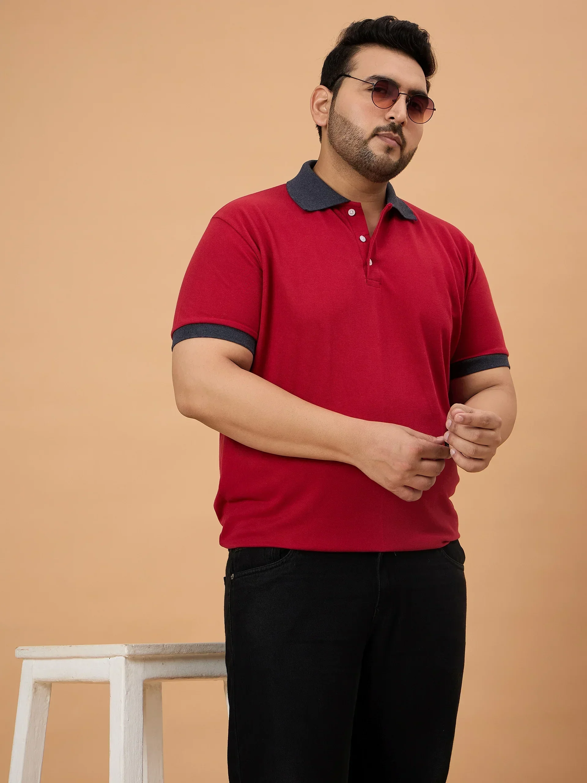 Men Plus Size Orilo Solid Polo Tshirt